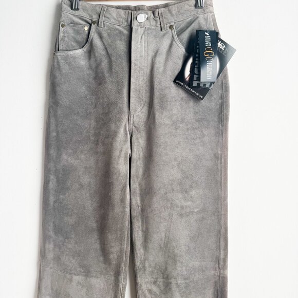 NuAge Grey Suede Straight Leg Pants 6 - Picture 3 of 5
